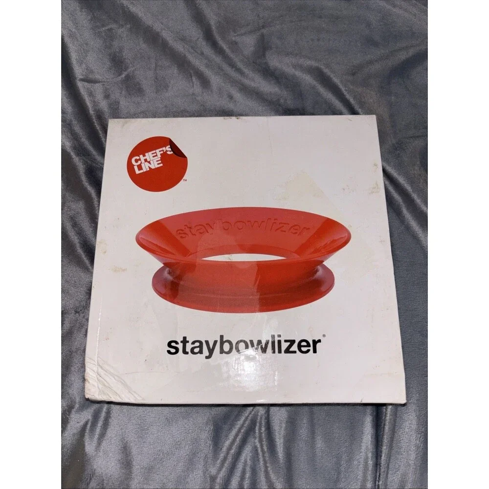 Chef's Line Staybowlizer Red Silicone Bowl Holder Mixing Cooking New Open Box